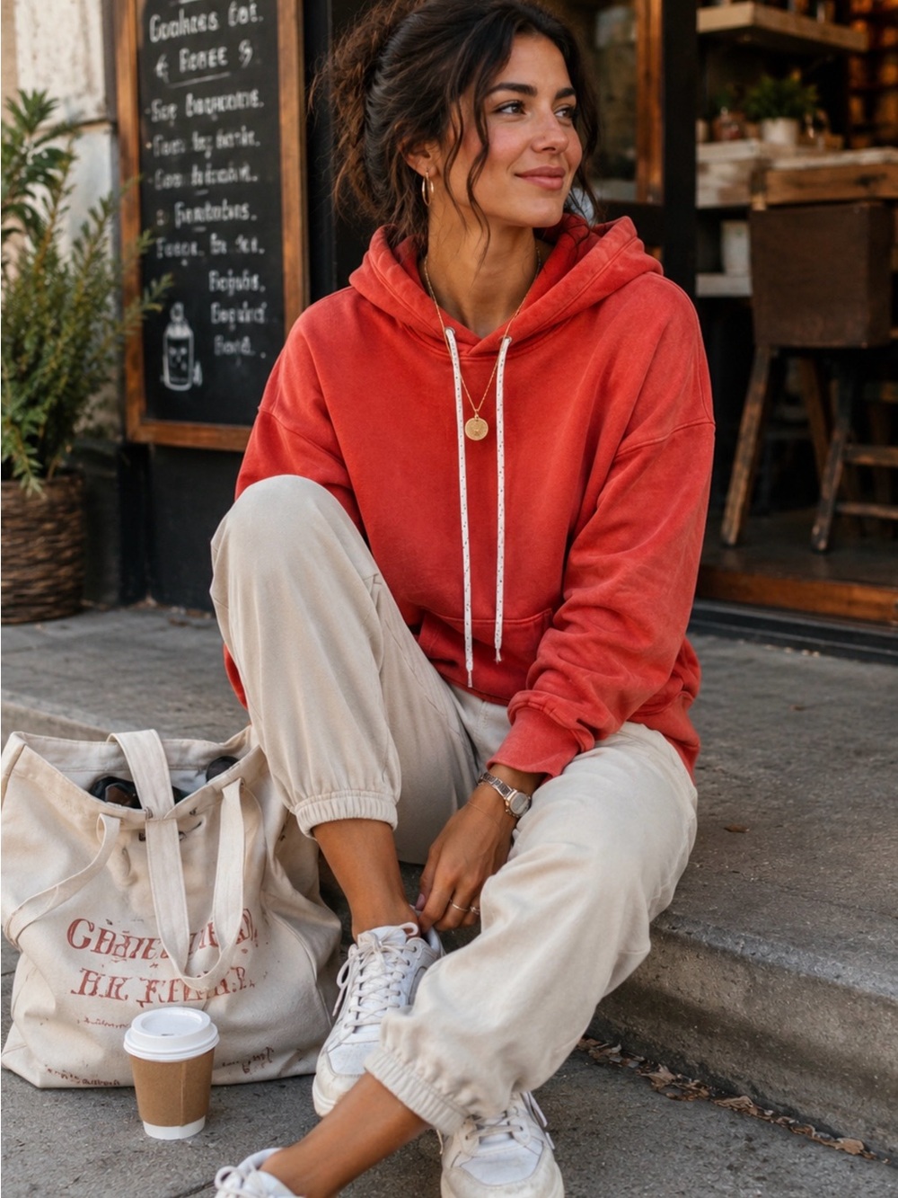 NWT Sundry Faded Red Hoodie
